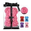 Rose Flower Teddy Bear 25cm Romantic Gift with Box