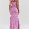 Rose Pink Floral Corset Ruffle Ruched Maxi Dress Rose Pink Floral Corset Ruffle Ruched Maxi Dress