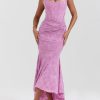 Rose Pink Floral Corset Ruffle Ruched Maxi Dress Rose Pink Floral Corset Ruffle Ruched Maxi Dress