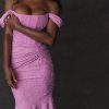 Rose Pink Floral Corset Ruffle Ruched Maxi Dress Rose Pink Floral Corset Ruffle Ruched Maxi Dress