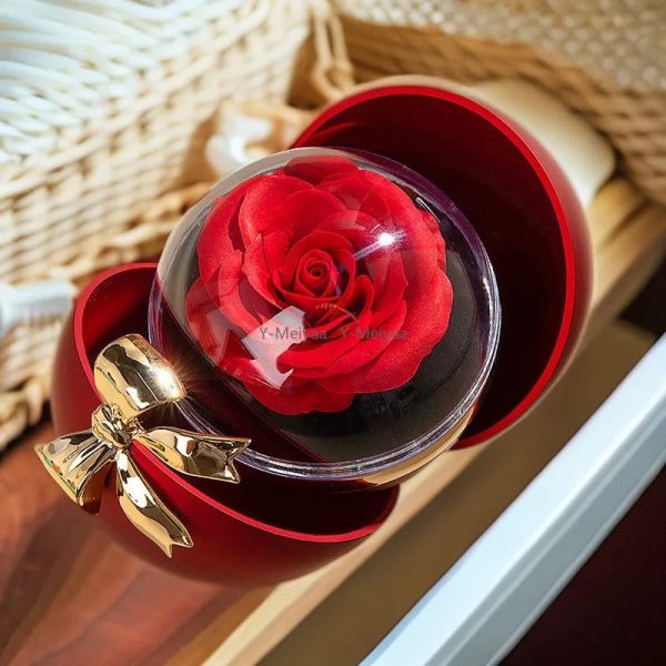 Round Bow Eternal Rose Jewelry Gift Box for Necklace and Ring Round Bow Eternal Rose Jewelry Gift Box for Necklace and Ring
