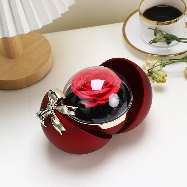 Round Bow Eternal Rose Jewelry Gift Box for Necklace and Ring Round Bow Eternal Rose Jewelry Gift Box for Necklace and Ring