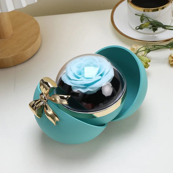 Round Bow Eternal Rose Jewelry Gift Box for Necklace and Ring Round Bow Eternal Rose Jewelry Gift Box for Necklace and Ring