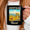 Rustic Montana State Wildlife and Landmark Personalized Mug, Yellowstone Entrance Tee and Western Prairie Souvenir with Custom Name Rustic Montana State Wildlife and Landmark Personalized Mug, Yellowstone Entrance Tee and Western Prairie Souvenir with Custom Name