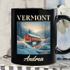 Rustic Red Covered Bridge Vermont State Personalized Mug, New England Historical Gift and Travel Souvenir with Custom Name Rustic Red Covered Bridge Vermont State Personalized Mug, New England Historical Gift and Travel Souvenir with Custom Name