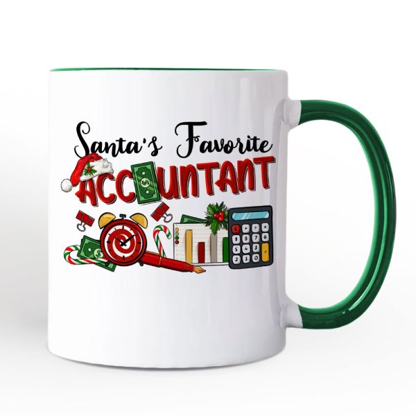 Santa's Favorite Accountant Personalized Mug, Tax Bookkeeper and CPA Christmas Gift with Custom Name Santa's Favorite Accountant Personalized Mug, Tax Bookkeeper and CPA Christmas Gift with Custom Name