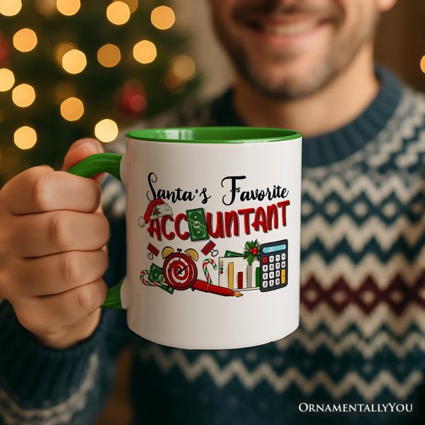 Santa's Favorite Accountant Personalized Mug, Tax Bookkeeper and CPA Christmas Gift with Custom Name Santa's Favorite Accountant Personalized Mug, Tax Bookkeeper and CPA Christmas Gift with Custom Name