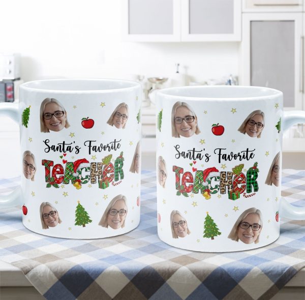 Santa's Favorite Teacher - Personalized Photo Mug Santa's Favorite Teacher - Personalized Photo Mug