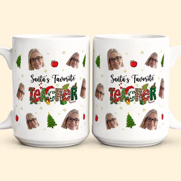 Santa's Favorite Teacher - Personalized Photo Mug Santa's Favorite Teacher - Personalized Photo Mug