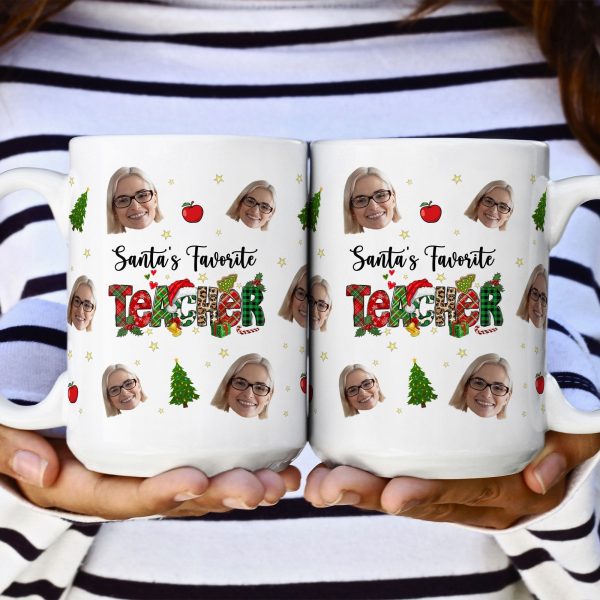 Santa's Favorite Teacher - Personalized Photo Mug Santa's Favorite Teacher - Personalized Photo Mug