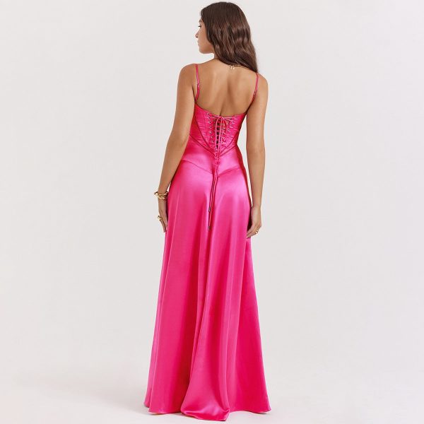 Satin Back Tie-Up Maxi Dress Satin Back Tie-Up Maxi Dress