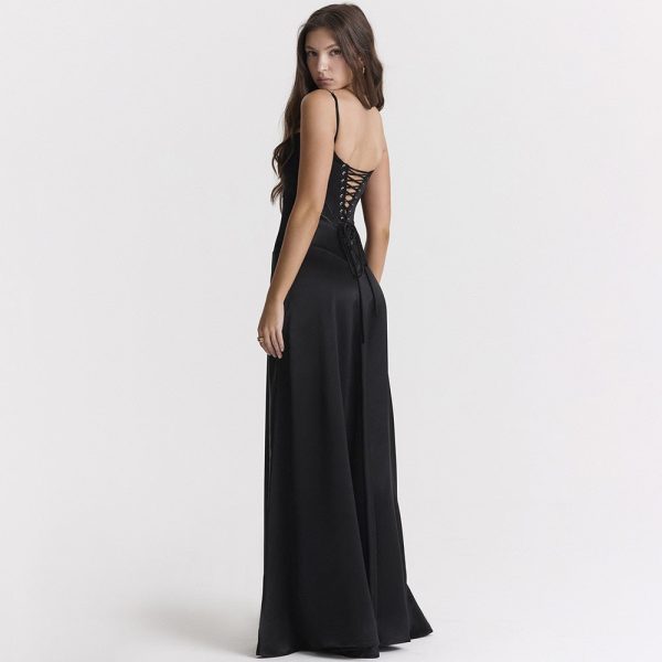 Satin Back Tie-Up Maxi Dress Satin Back Tie-Up Maxi Dress