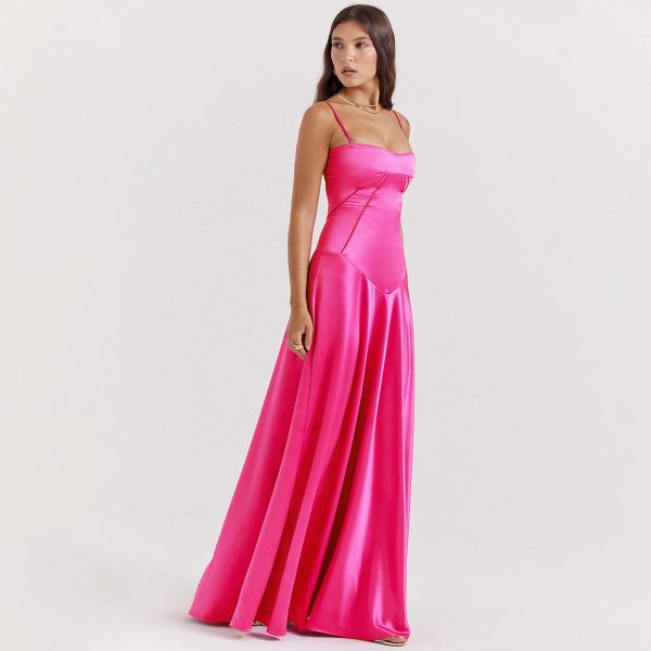 Satin Back Tie-Up Maxi Dress Satin Back Tie-Up Maxi Dress
