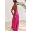 Satin Back Tie-Up Maxi Dress Satin Back Tie-Up Maxi Dress