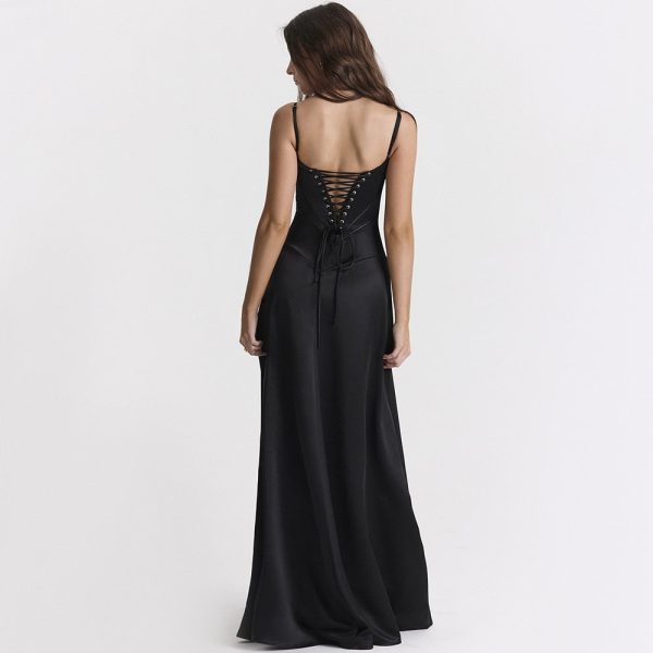 Satin Back Tie-Up Maxi Dress Satin Back Tie-Up Maxi Dress
