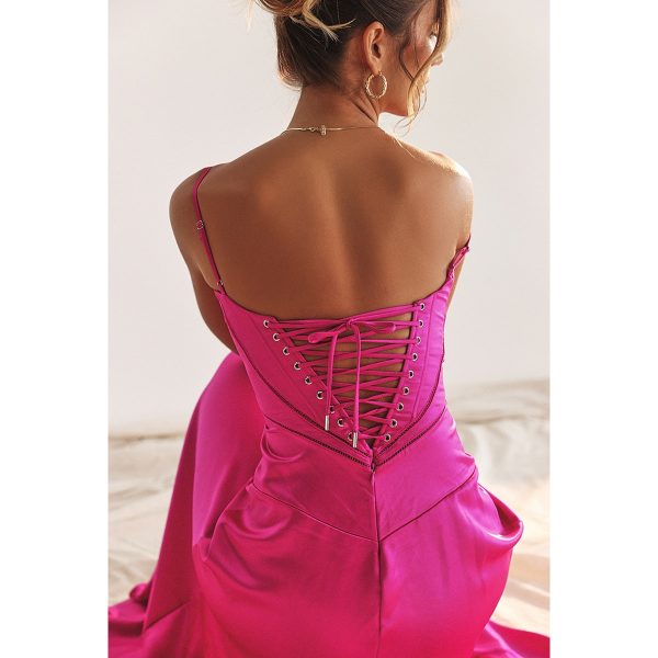 Satin Back Tie-Up Maxi Dress Satin Back Tie-Up Maxi Dress