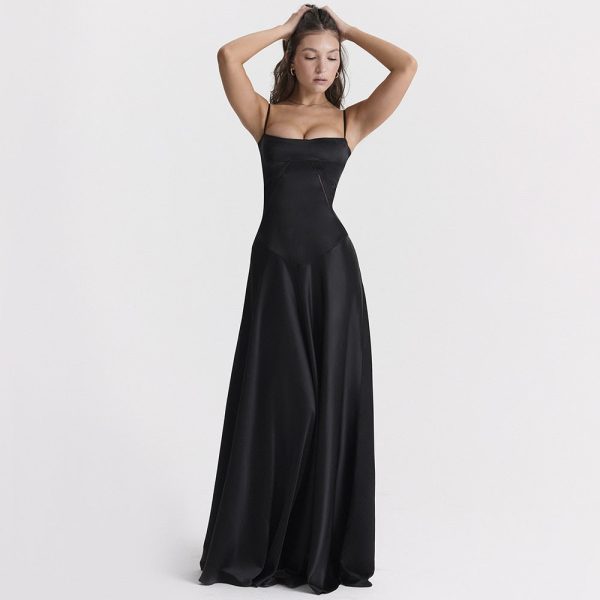 Satin Back Tie-Up Maxi Dress Satin Back Tie-Up Maxi Dress