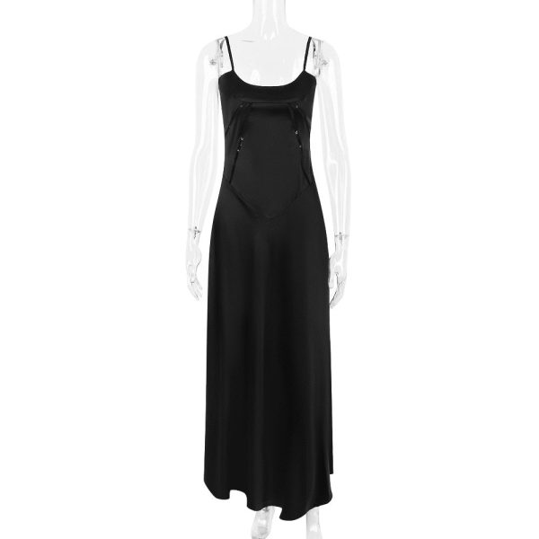 Satin Back Tie-Up Maxi Dress Satin Back Tie-Up Maxi Dress