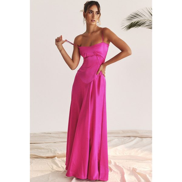 Satin Back Tie-Up Maxi Dress Satin Back Tie-Up Maxi Dress