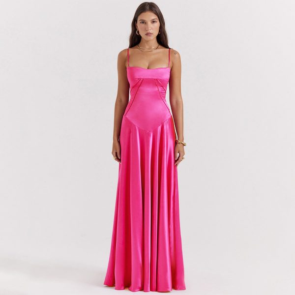 Satin Back Tie-Up Maxi Dress Satin Back Tie-Up Maxi Dress