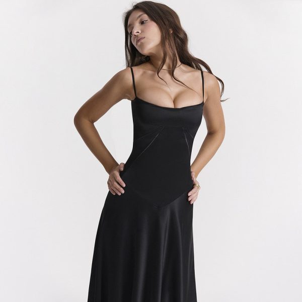 Satin Back Tie-Up Maxi Dress Satin Back Tie-Up Maxi Dress