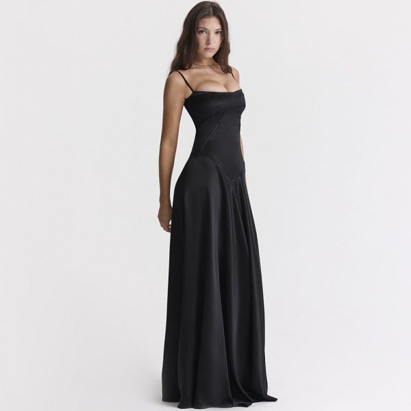 Satin Back Tie-Up Maxi Dress Satin Back Tie-Up Maxi Dress