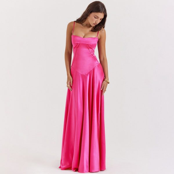 Satin Back Tie-Up Maxi Dress Satin Back Tie-Up Maxi Dress