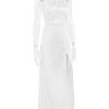 Satin Backless Halter Maxi Dress
