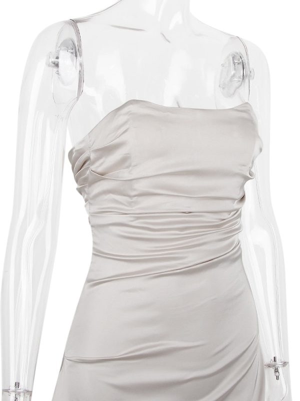 Satin Draped Tube Mini Dress Satin Draped Tube Mini Dress
