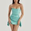 Satin Draped Tube Mini Dress Satin Draped Tube Mini Dress