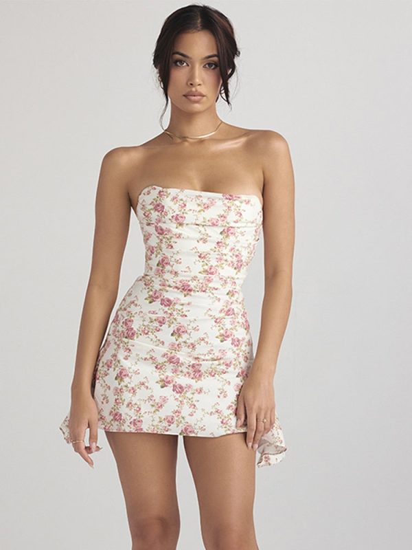 Satin Draped Tube Mini Dress Satin Draped Tube Mini Dress