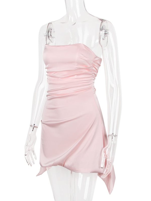 Satin Draped Tube Mini Dress Satin Draped Tube Mini Dress