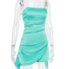 Satin Draped Tube Mini Dress Satin Draped Tube Mini Dress