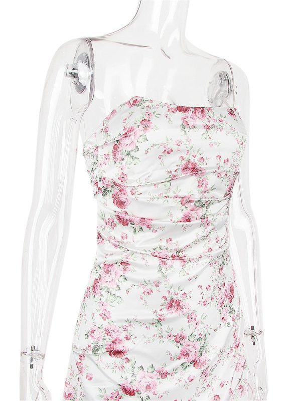 Satin Draped Tube Mini Dress Satin Draped Tube Mini Dress
