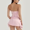 Satin Draped Tube Mini Dress Satin Draped Tube Mini Dress