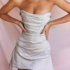 Satin Draped Tube Mini Dress Satin Draped Tube Mini Dress