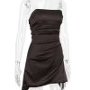 Satin Draped Tube Mini Dress Satin Draped Tube Mini Dress