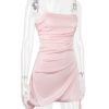 Satin Draped Tube Mini Dress Satin Draped Tube Mini Dress