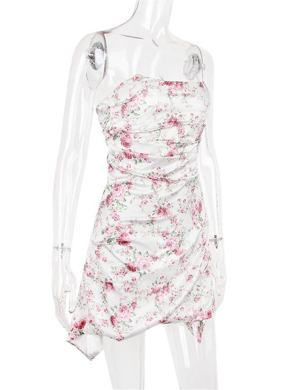 Satin Draped Tube Mini Dress Satin Draped Tube Mini Dress