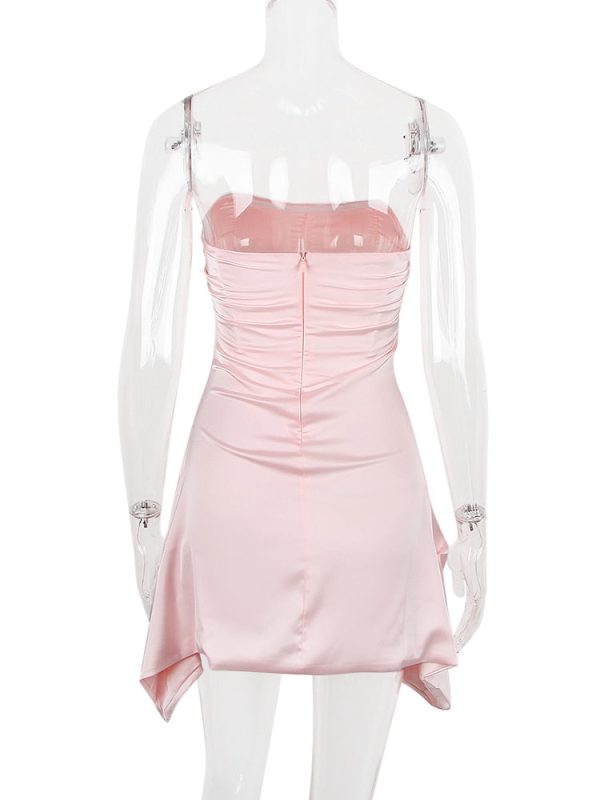 Satin Draped Tube Mini Dress Satin Draped Tube Mini Dress