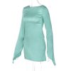 Satin Long Sleeve Backless Mini Dress Satin Long Sleeve Backless Mini Dress