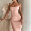 Satin Sleeveless Backless Maxi Dresses Satin Sleeveless Backless Maxi Dresses