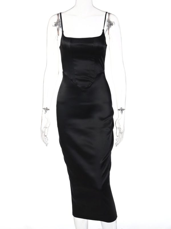 Satin Sleeveless Backless Maxi Dresses Satin Sleeveless Backless Maxi Dresses