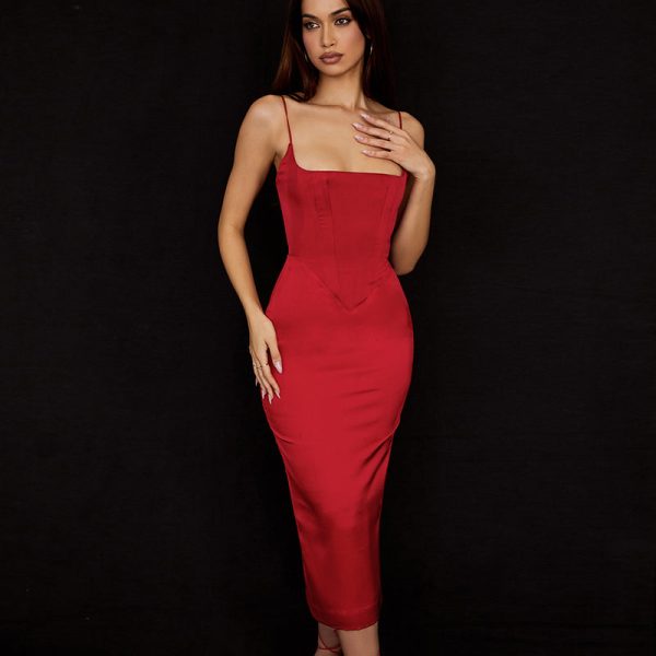 Satin Sleeveless Backless Maxi Dresses Satin Sleeveless Backless Maxi Dresses