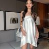 Satin Slip Sequin Halter Mini Dress