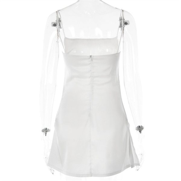 Satin Square Neck Strappy Mini Dress Satin Square Neck Strappy Mini Dress