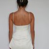 Satin Square Neck Strappy Mini Dress Satin Square Neck Strappy Mini Dress