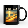 Scenic Michigan State Sleeping Bear Dunes Personalized Mug, Great Lakes Sunset Gift and Coastal Souvenir with Custom Name Scenic Michigan State Sleeping Bear Dunes Personalized Mug, Great Lakes Sunset Gift and Coastal Souvenir with Custom Name