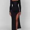 Scoop Neck Ruched Side Slit Long Sleeve Maxi Dress Scoop Neck Ruched Side Slit Long Sleeve Maxi Dress