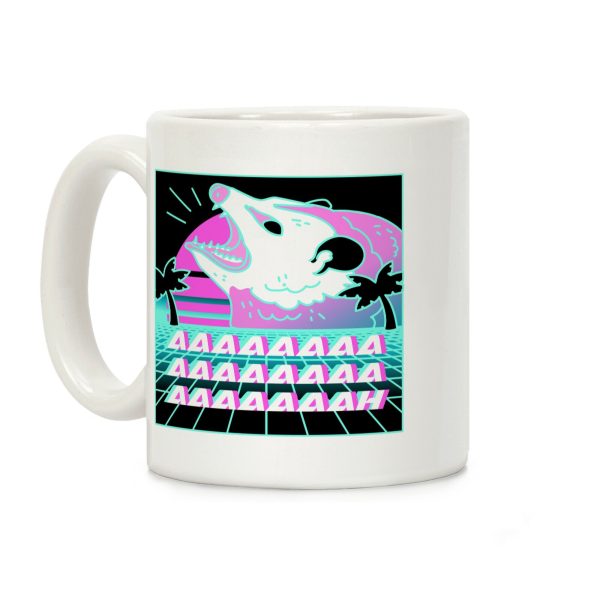 Screaming Retrowave Possum Coffee Mug Screaming Retrowave Possum Coffee Mug